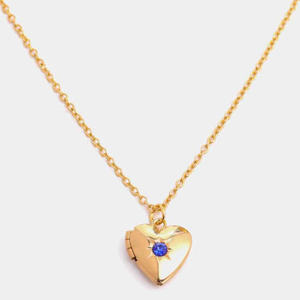 Zircon Heart Shape 14K Gold-Plated Pendant Necklace
