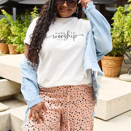 Simply Love Full Size MADE TO WORSHIP Short Sleeve T-Shirt