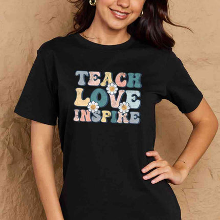 Simply Love Full Size TEACH LOVE INSPIRE Graphic Cotton T-Shirt
