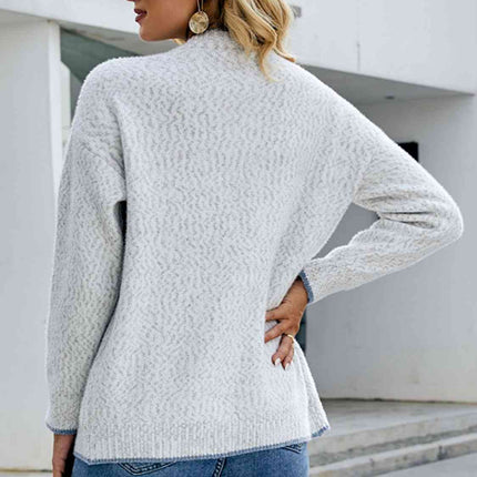 Button Down V-Neck Cardigan with Pockets