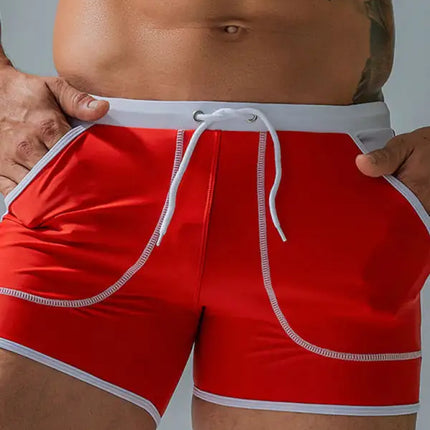Bañador tipo bóxer de nailon con bolsillo grande para hombre 