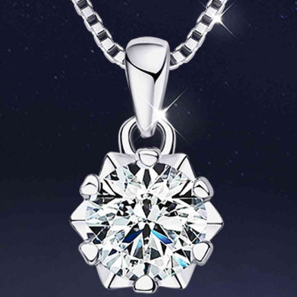 1 Carat Moissanite Pendant Platinum-Plated Necklace