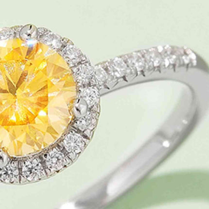 1 Carat Moissanite 925 Sterling Silver Halo Ring