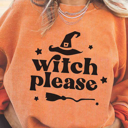 WITCH PLEASE Graphic Dropped Shoulder Sweatshirt - Vickie Lynn's