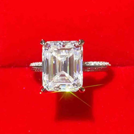 5 Carat Moissanite Platinum-Plated Ring