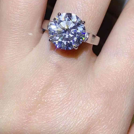 5 Carat Moissanite Platinum-Plated Ring