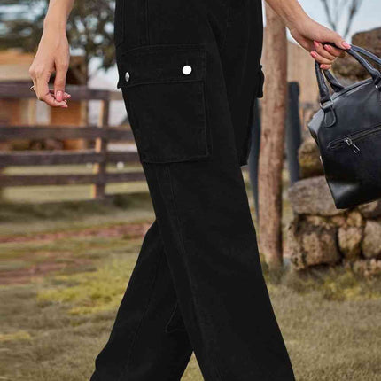 Loose Fit Long Jeans with Pockets