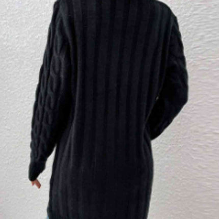 Cable-Knit Button Down Cardigan with Pockets