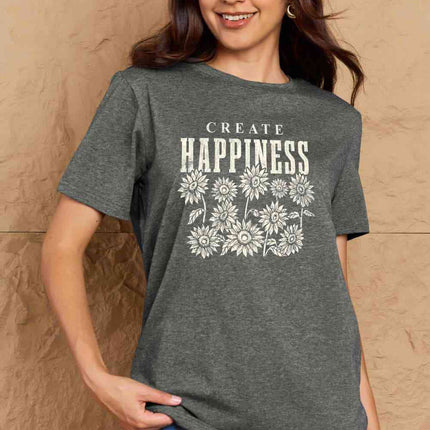 Simply Love Full Size CREATE HAPPINESS Graphic Cotton T-Shirt