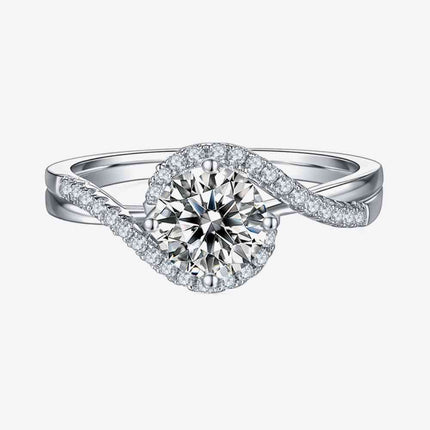 1 Carat Moissanite Crisscross Ring
