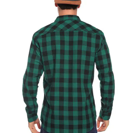 Men's Flannel Plaid Long Sleeve Shirt