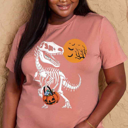 Simply Love Full Size Dinosaur Skeleton Graphic Cotton T-Shirt