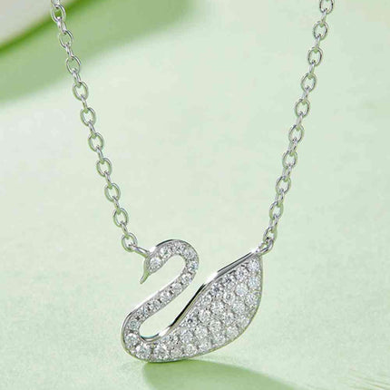 Moissanite Swan 925 Sterling Silver Necklace