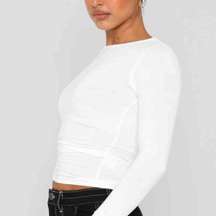 Round Neck Long-Sleeve Top