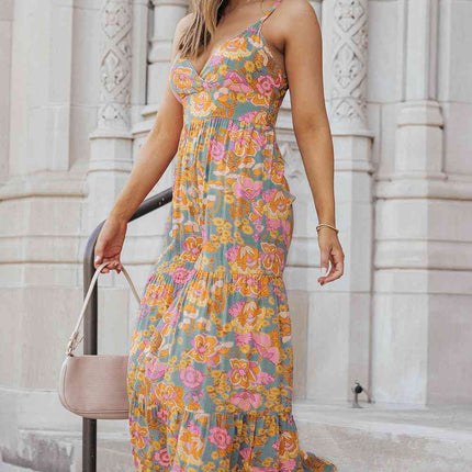 Floral Spaghetti Strap Wide Leg Jumpsuit