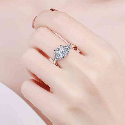 3 Carat Moissanite 925 Sterling Silver Rhodium-Plated Ring