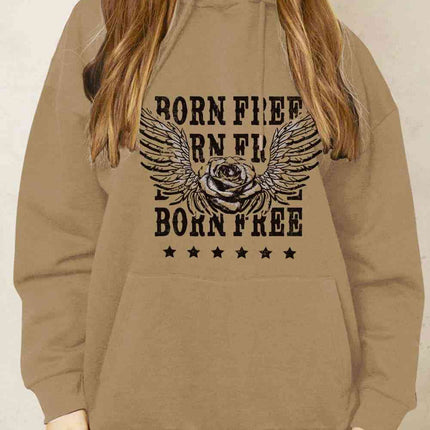 Simply Love Simply Love Full Size BORN FREE Graphic Hoodie