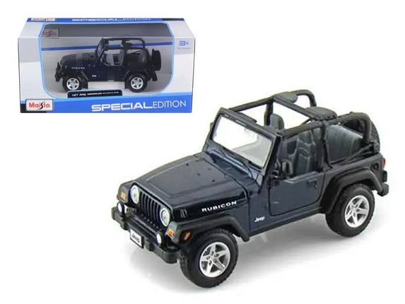 Jeep Wrangler Rubicon azul oscuro 1/27 modelo de coche fundido a presión por Maisto