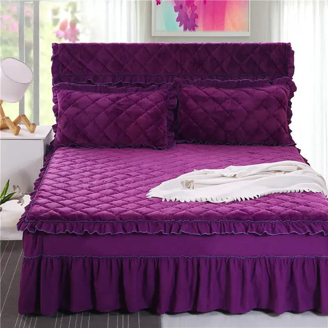 Color: Dark Purple, Size: 1.2x2.0m - Solid color bed cover