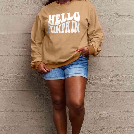 Simply Love Full Size HELLO PUMPKIN Graphic Sweatshirt