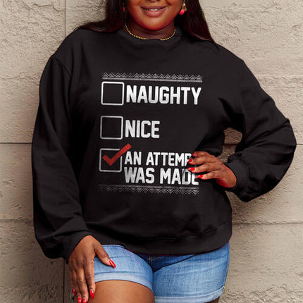 Simply Love Full Size Letter Graphic Long Sleeve Sweatshirt