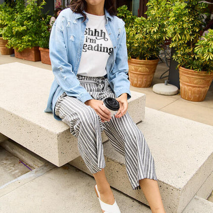 Simply Love Full Size SHHH I'M READING Short Sleeve T-Shirt