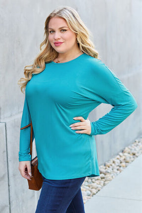 Basic Bae Full Size Round Neck Dropped Shoulder T-Shirt - Vickie Lynn's