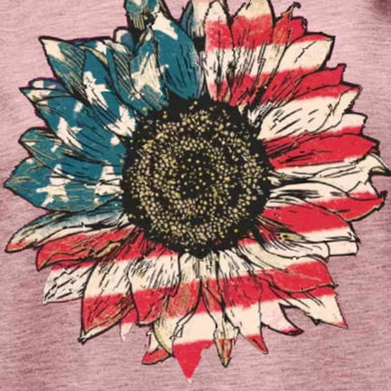 US Flag Flower Graphic Tee