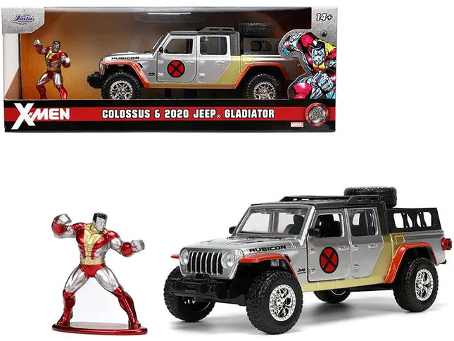 2020 Jeep Gladiator Pickup Truck Silver and Colossus Diecast Figurine "X-Men" Marvel "Hollywood Rides" Series 1/32 Diecast Model Car by Jada - Vickie Lynn's