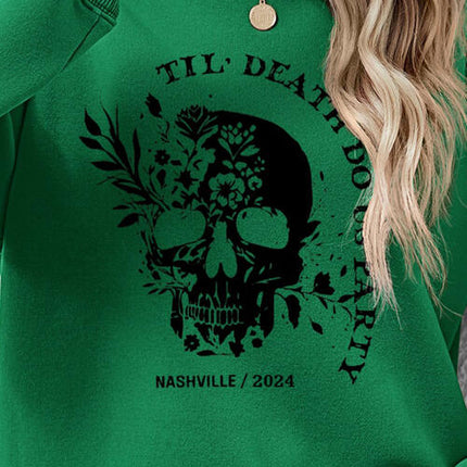 Graphic Round Neck Dropped Shoulder Sweatshirt