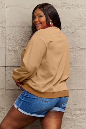 Simply Love Full Size ROCK ＆ LOVE Round Neck Sweatshirt