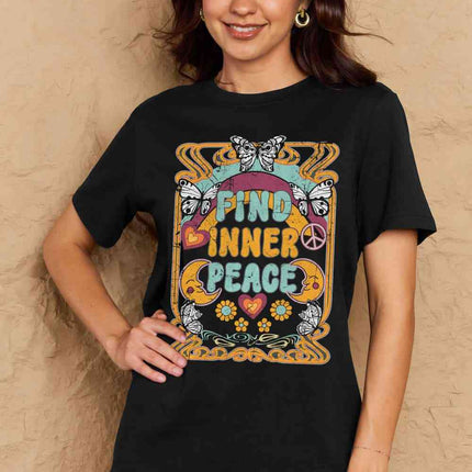 Simply Love Full Size FIND INNER PEACE Graphic Cotton T-Shirt
