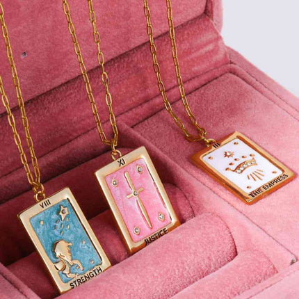 Tarot Card Pendant Copper Necklace