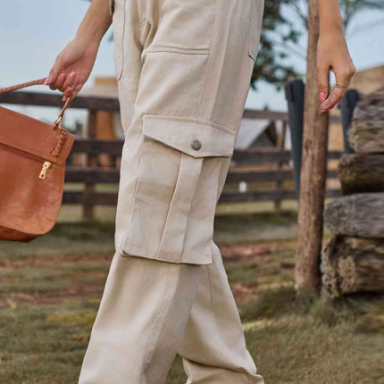 Loose Fit Long Jeans with Pockets