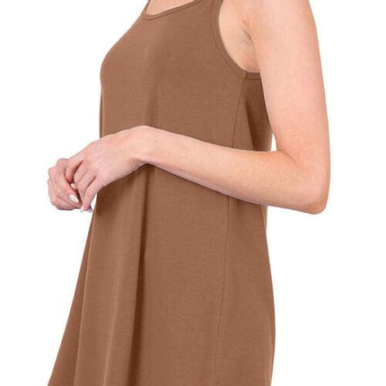 Full Size Spaghetti Strap V-Neck Flowy Tunic Cami