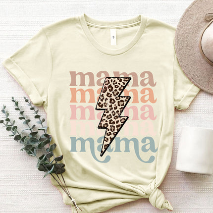 MAMA Round Neck Short Sleeve T-Shirt