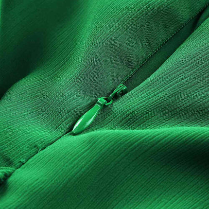 Tied One-Shoulder Puff Sleeve Dress