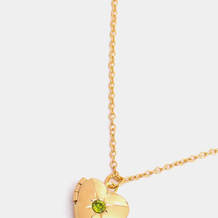 Zircon Heart Shape 14K Gold-Plated Pendant Necklace