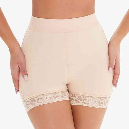 Full Size Pull-On Lace Trim Shaping Shorts