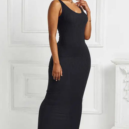 Women's Plus Size Solid Color Sleeveless Dress