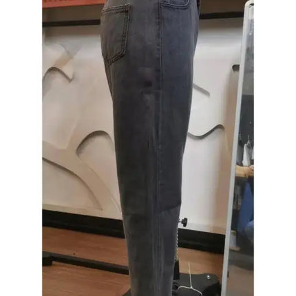 Pantalones vaqueros de cintura media con aberturas lavadas para mujer 