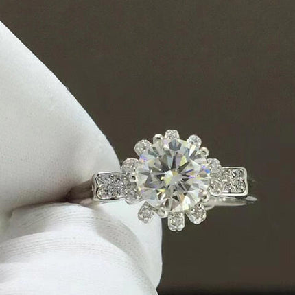 1 Carat Moissanite 925 Sterling Silver Ring