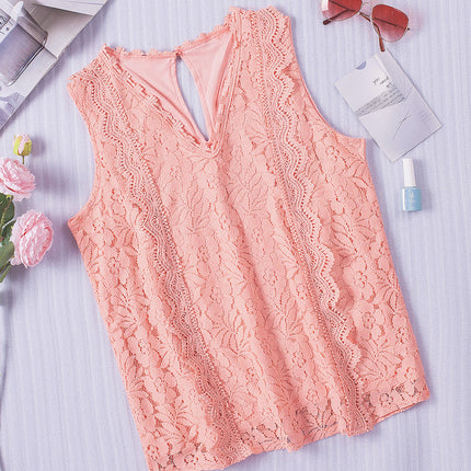 Lace V-Neck Wide Strap Tank