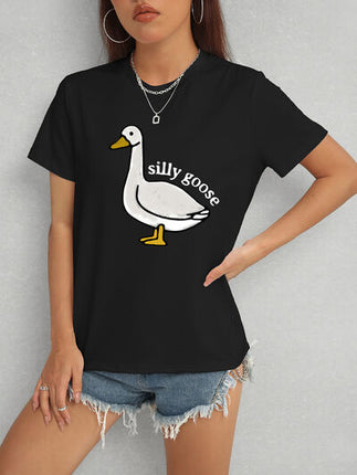 Goose Round Neck Short Sleeve T-Shirt