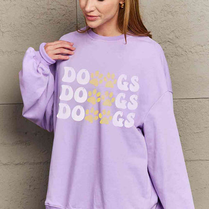 Simply Love Simply Love Full Size Round Neck Dropped Shoulder DOGS Graphic Sweatshirt