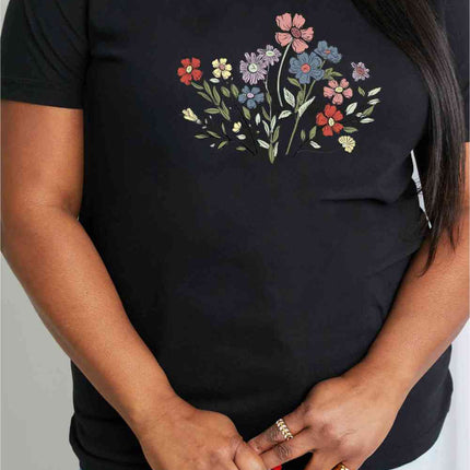Simply Love Simply Love Full Size Flower Graphic Cotton Tee