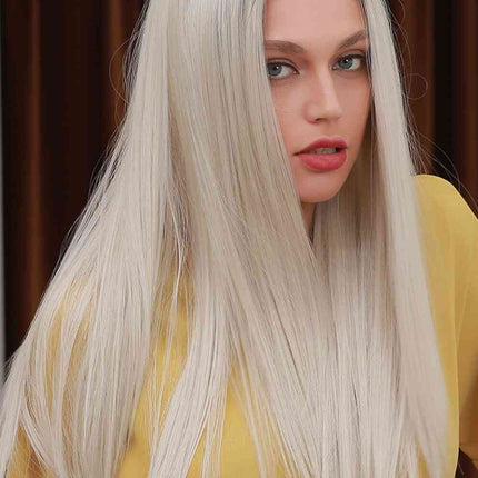 13*2" Lace Front Wigs Synthetic Long Straight 26" Heat Safe 150% Density