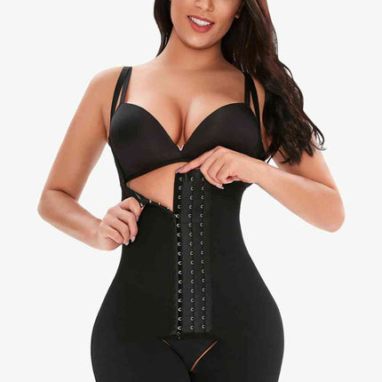 Full Size Hook-and-Eye Lace Trim Shaping Bodysuit