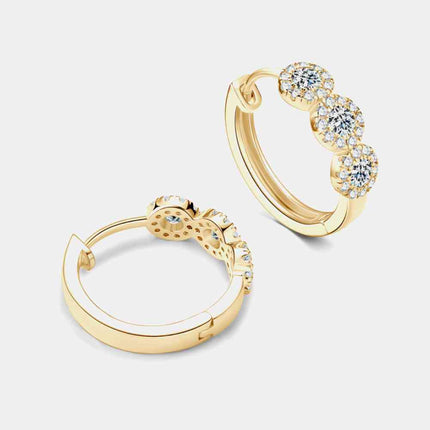 Moissanite 925 Sterling Silver Huggie Earrings