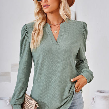 Notched Long Sleeve T-Shirt